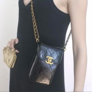 NEW CHANEL Black Quilted Mini Crossbody with Logo Interior